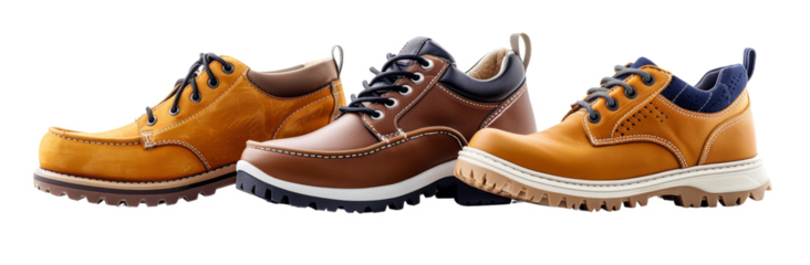  Sport Shoe Trio  Flat Collection on White Background