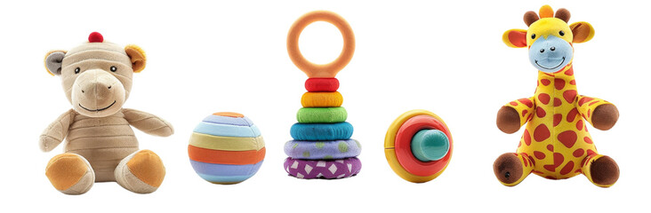 Bundle of Joy - Set of 3 Baby Sensory Toys Including Soft Doll, Interactive Sound Book, and Sensory Ball on White Background