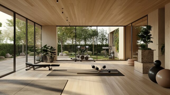 3D rendering of a fitness gym 