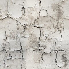 Crack in Old Gray Wall, Consequences of Earthquake Illustration, Cracked Wall Texture, Pattern,