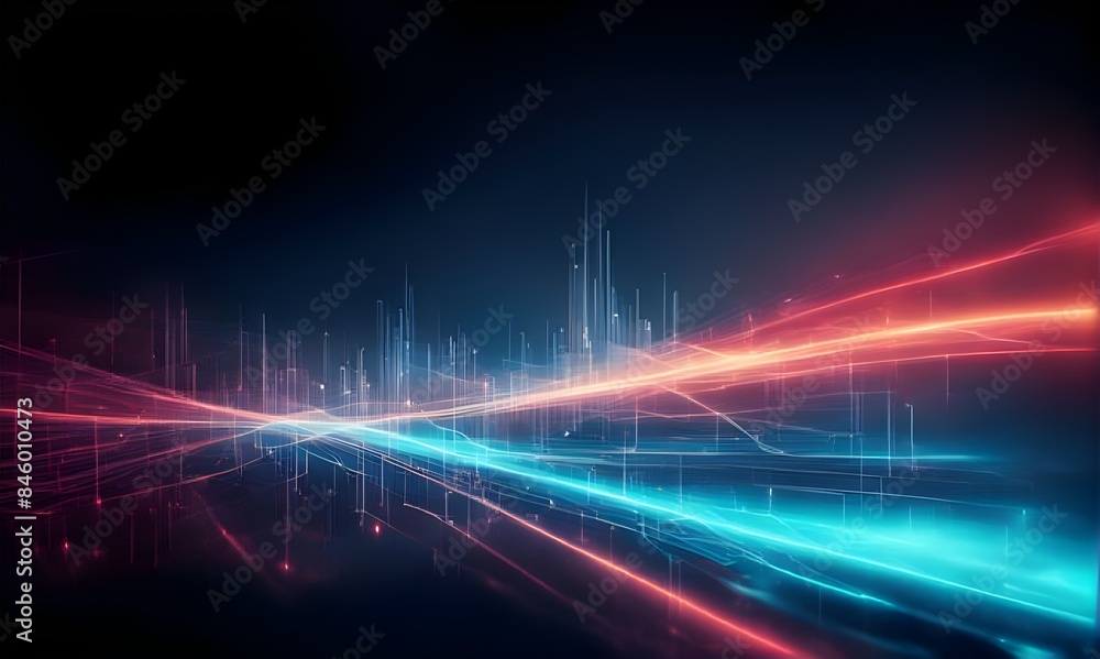 Poster future technology line background and light effect, cyberpunk style background material with a sense