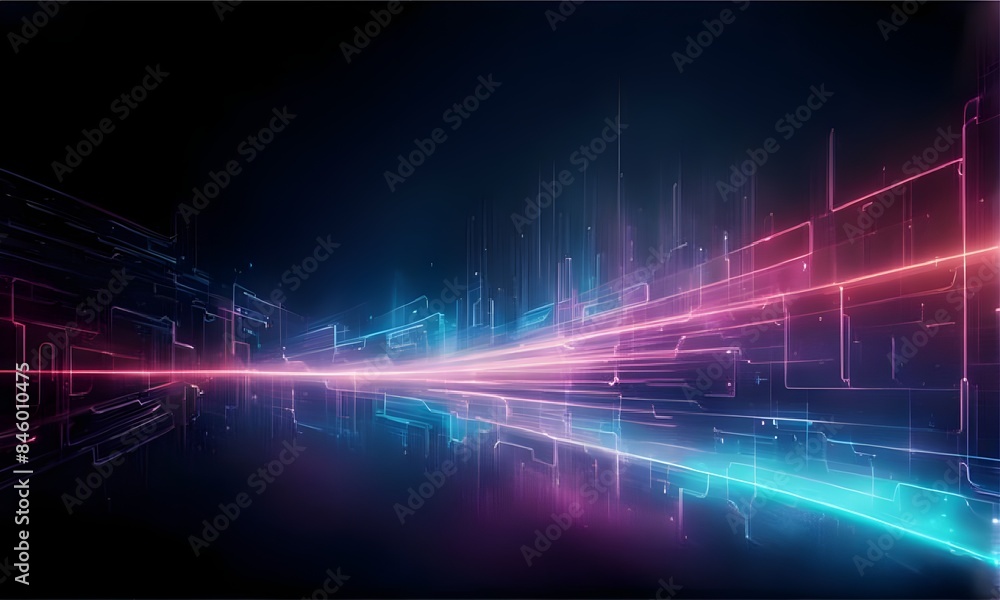 Poster future technology line background and light effect, cyberpunk style background material with a sense