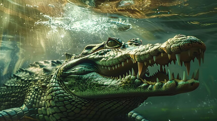 Obraz premium The Crocodile A Predator in the Water
