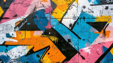 Colorful abstract graffiti art on a wall