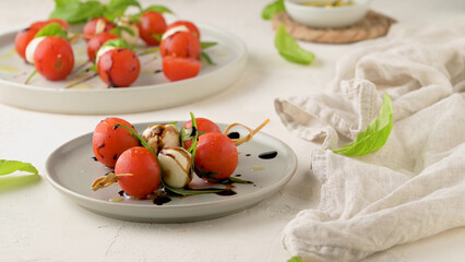 Caprese salad with tomato and mozzarella