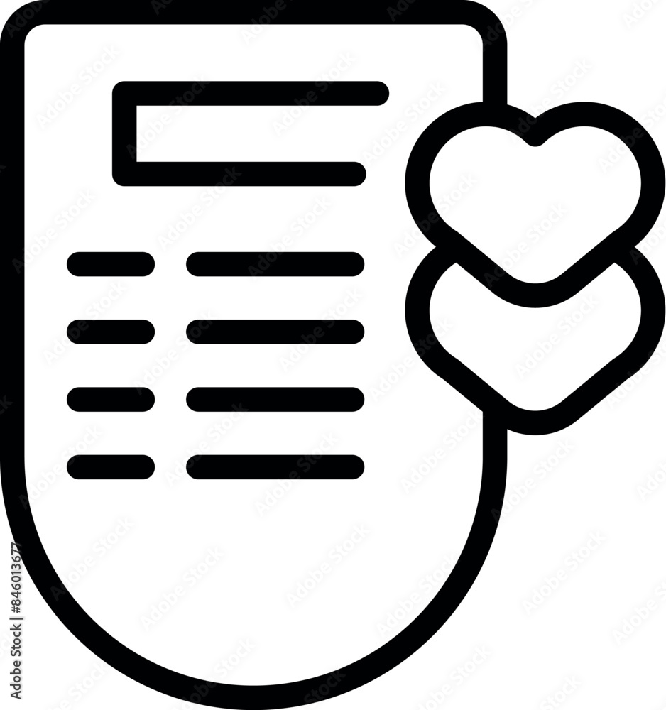 Poster stylized mobile phone screen showing a list being matched with two hearts - Posters