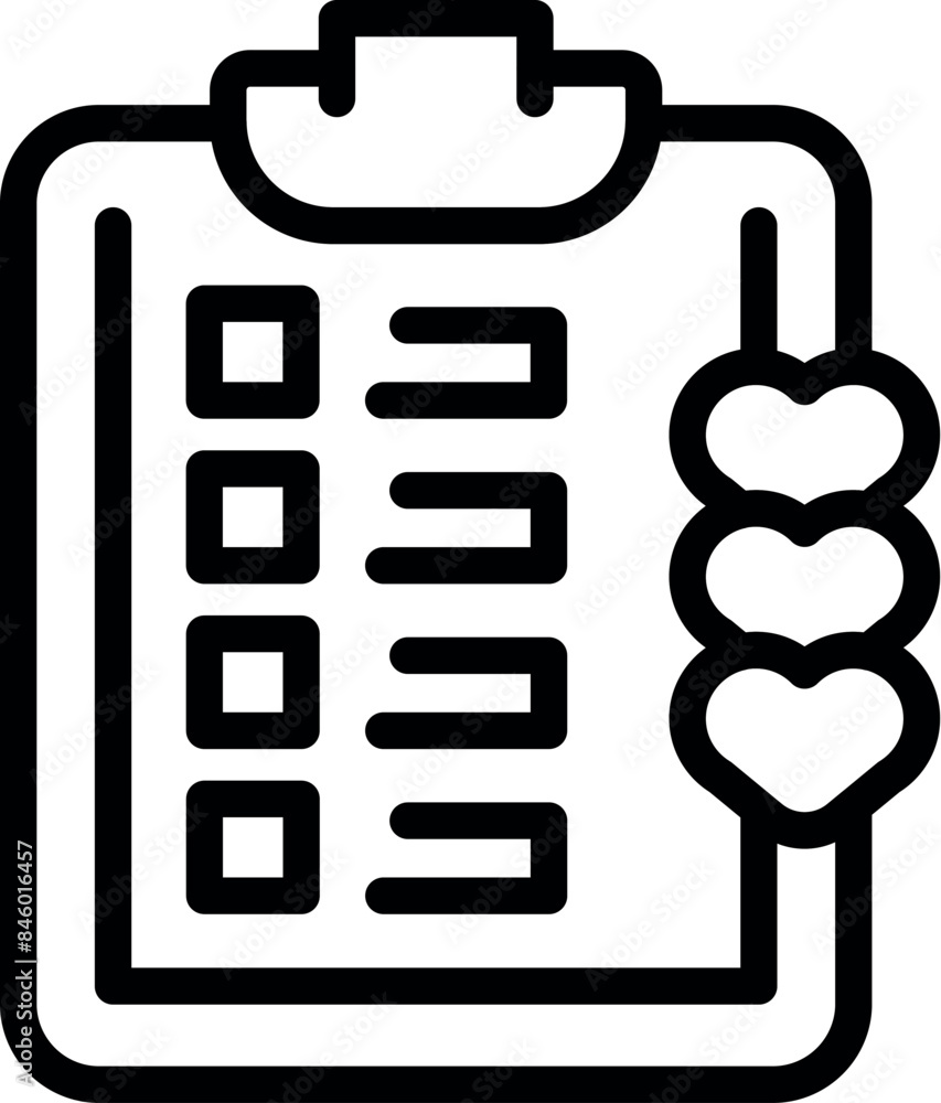 Poster clipboard displaying a checklist with hearts symbolizing prioritized tasks for efficient workflow