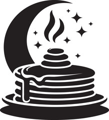 High-Quality Pancake Silhouette clipart Illustration for Food Graphics, Printable Art, Isolated Vector