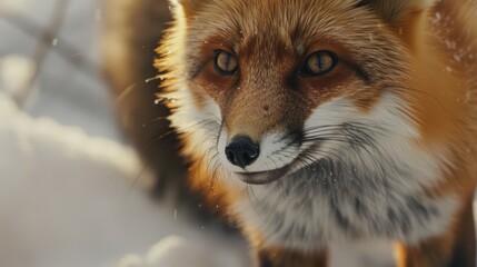 Obraz premium Close up of a young male red fox