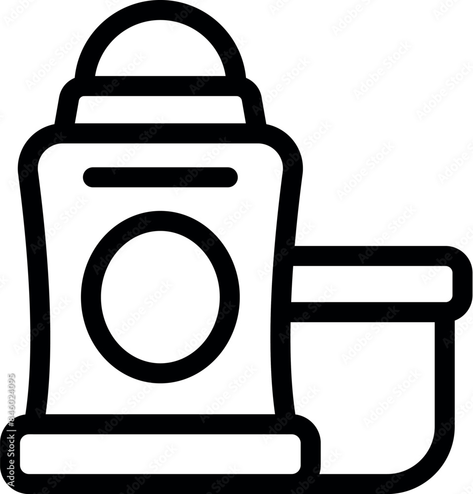 Wall mural simple line icon of a solid deodorant stick with its cap off, ready for use