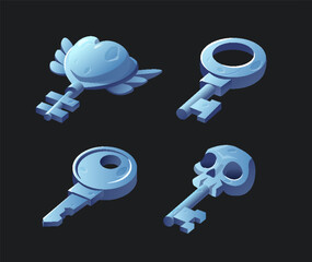 Keys game element set.