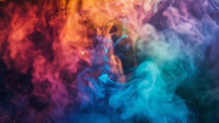 Obraz premium A rainbow of colorful smoke creates a hypnotizing effect in this otherworldly smokescape shot.