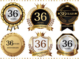 高級感のある36周年記念のエンブレムセット