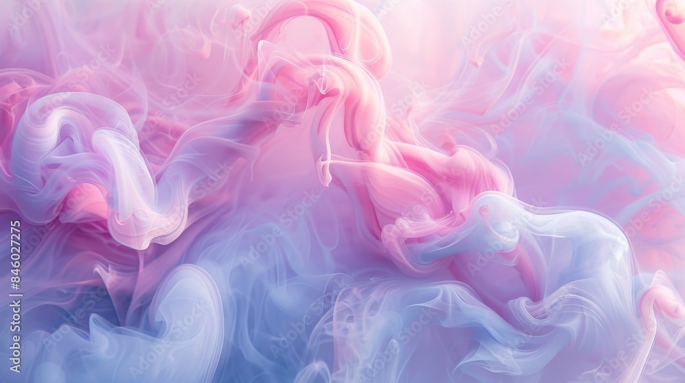 Poster soft and billowing patterns of pastelcolored smoke create a calming and surreal atmosphere.