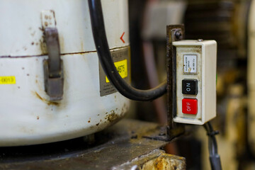 An equipment of machine. Mechanical part in the manufacturing.