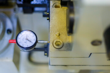 An equipment of machine. Mechanical part in the manufacturing.