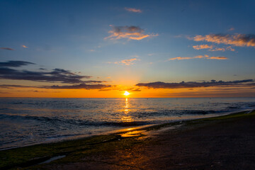 Coucher de soleil sur l'Atlantique à Villers-sur-Mer
