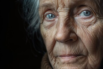 eldery woman   close-up portrait  Generative AI