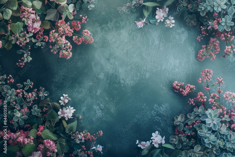 Wall mural Aerial view of blooming flowers Generative AI - Wall murals