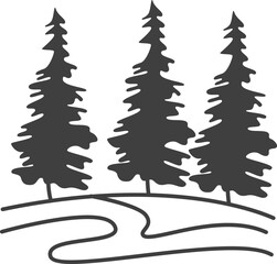 Fototapeta premium Forest Landscape Doodle