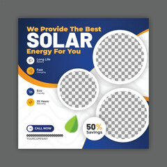 solar energy social media post, banner design, suitable for Solar panel maintenance repair services banner or poster design