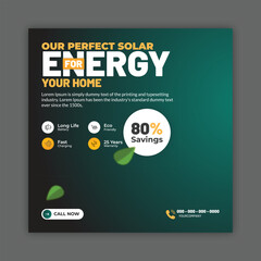 solar energy social media post, banner design, suitable for Solar panel maintenance repair services banner or poster design