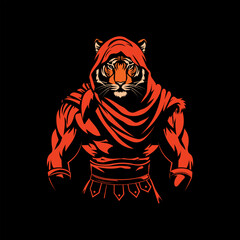 Majestic Spartan Tiger Illustration.eps