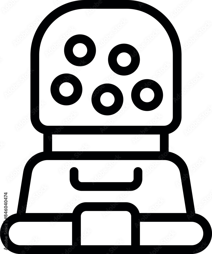 Poster robot looking forward with multiple eyes on head analyzing information