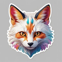 Obraz premium sticker with white borders of an adorable cat