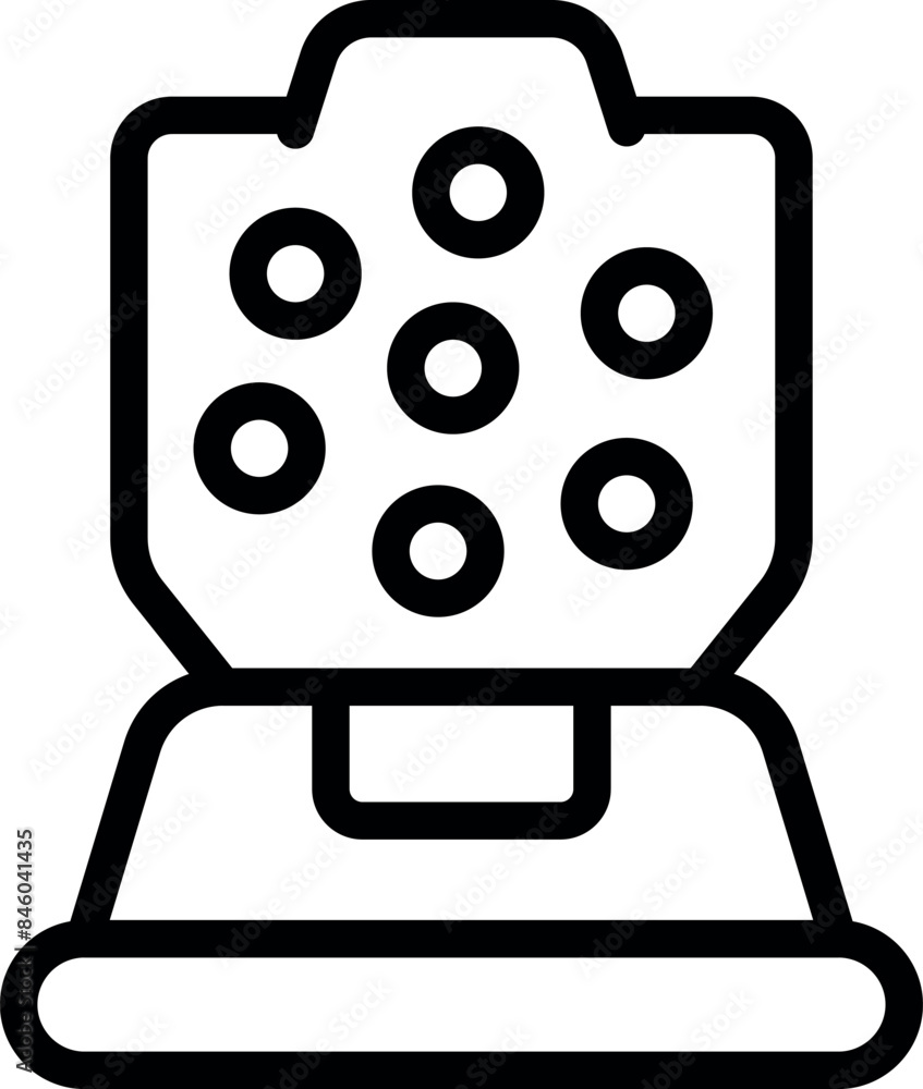 Poster simple line drawing of a shooting target with bullet holes standing on support for use in web design