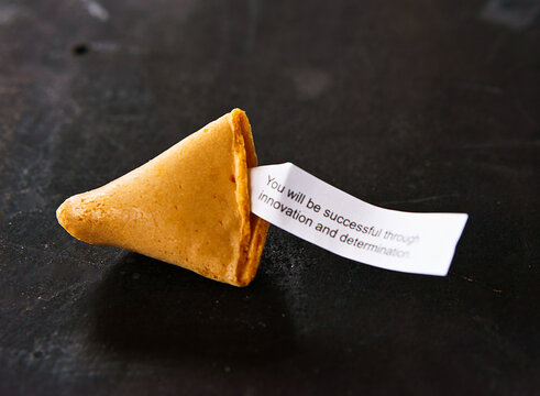 fortune cookie with a message
