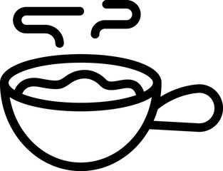 Steaming hot cup of coffee or tea with steam coming from it icon