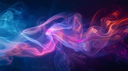 Obraz premium Abstract and dynamic multicolored smoke patterns create a unique visual experience against the dark background.