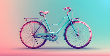 A blue bicycle with a pink seat and a pink handlebar