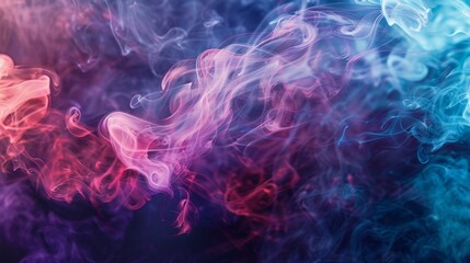 Obraz premium Watch as the smoke silhouettes shift and change in a mesmerizing display of colors.