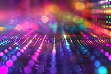 Obraz premium A conceptual hightech background with vibrant, glowing grid patterns