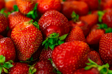 red strawberries with visible details. background or texture