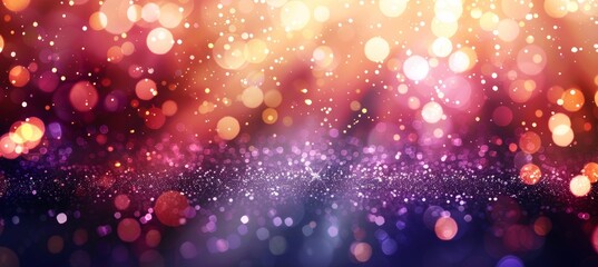 Magenta light burst on dark background with purple and golden sparkles, creating a magical scene