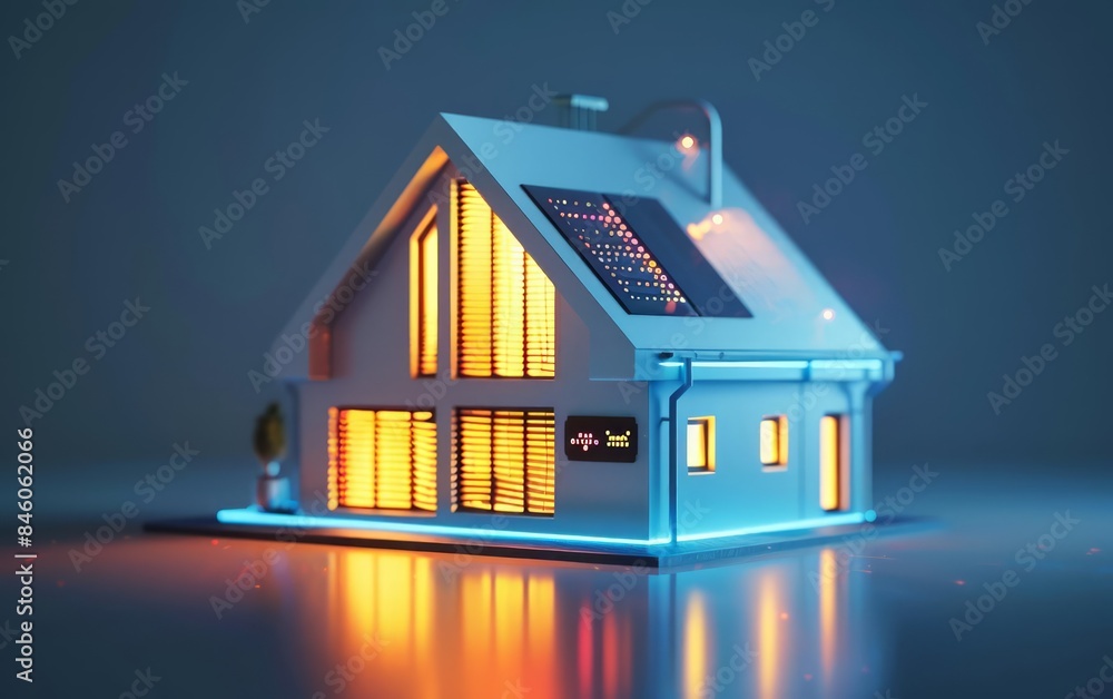 Poster a smart thermostat regulating temperature efficiently in a hightech home