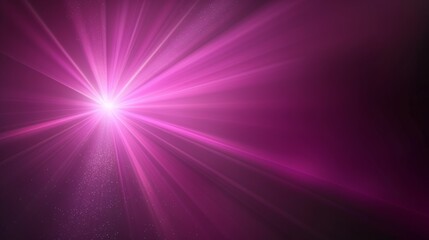 Magenta light burst  abstract rays on dark background with purple and golden sparkles