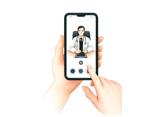 スマホでオンライン診療のイメージ