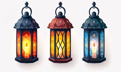 Lantern ramadan cartoon colorfull
