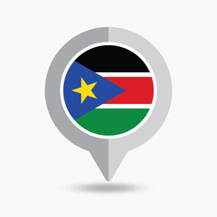 Fototapeta premium South Sudan Location Pin Icon Vector Illustration