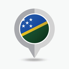 Fototapeta premium Solomon Islands Location Pin Icon Vector Illustration