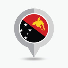 Papua New Guinea Location Pin Icon Vector Illustration