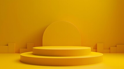 podium yellow background. 