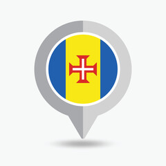 Madeira Location Pin Icon Vector Illustration