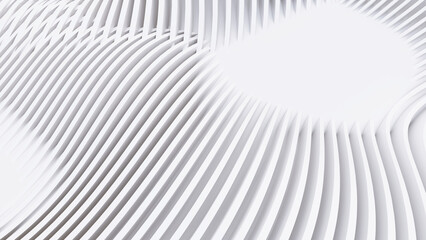 Abstract Curved Shapes. White Circular Background.