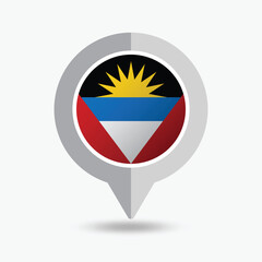 Antigua and Barbuda Location Pin Icon Vector Illustration