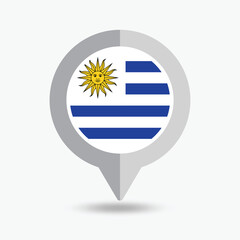 Uruguay Location Pin Icon Vector Illustration